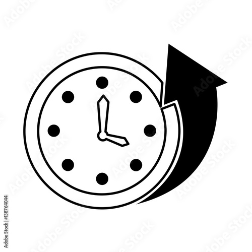 time clock wall with arrow vector illustration design