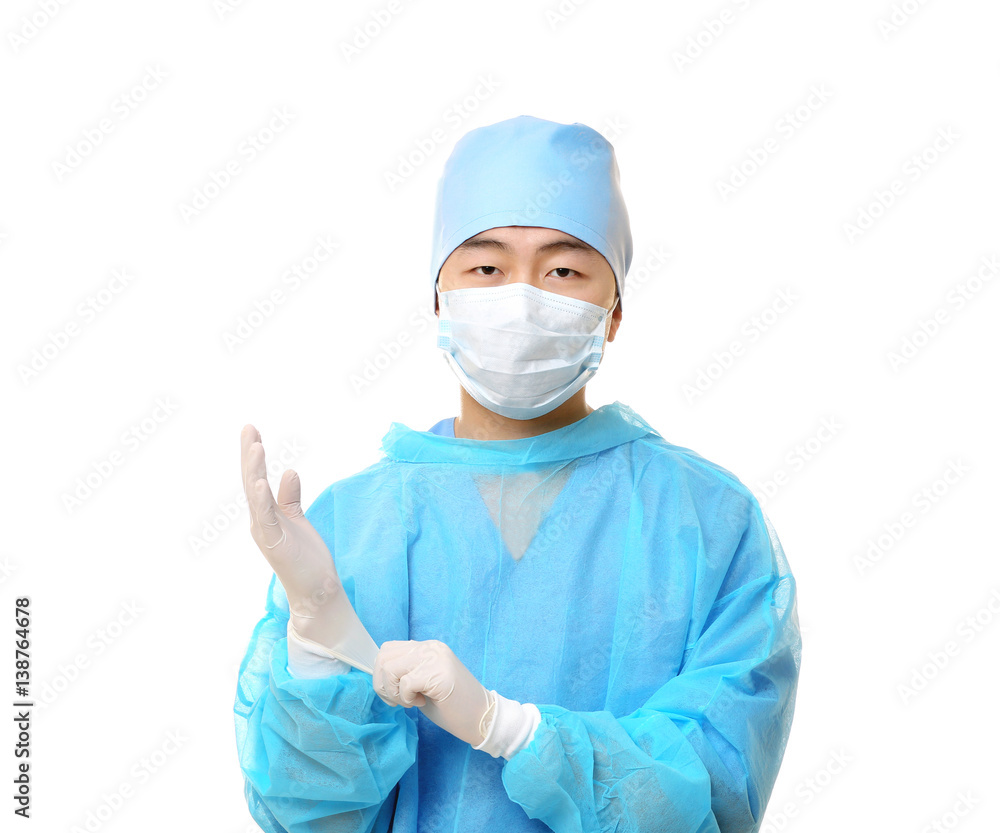 Young Asian doctor on white background Young Asian doctor on white background