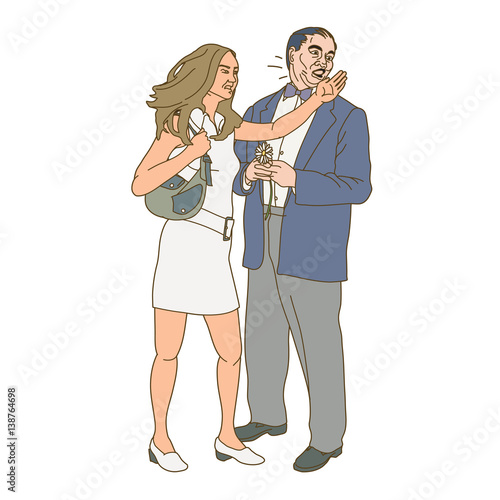 A woman slaps a man across the face.