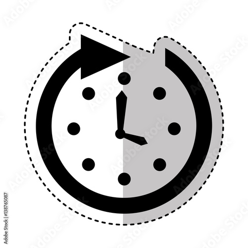 time clock wall with arrow vector illustration design