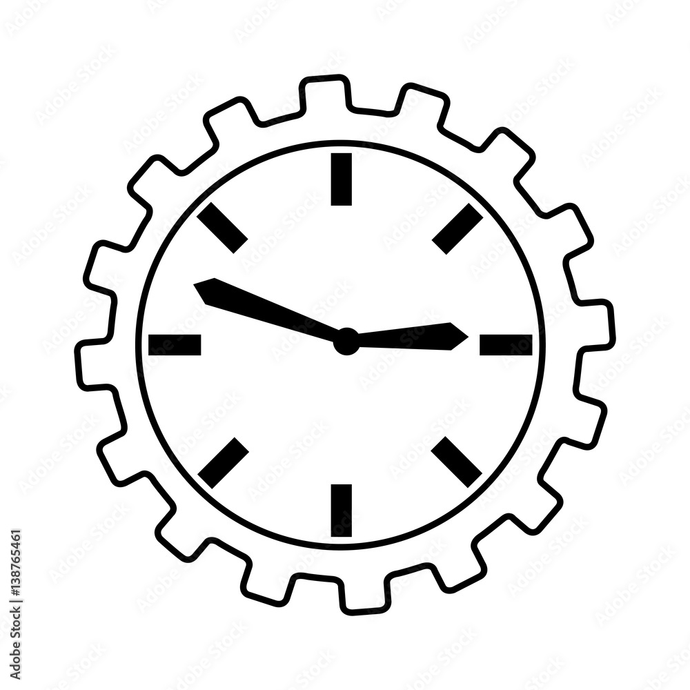 time clock isolated icon vector illustration design