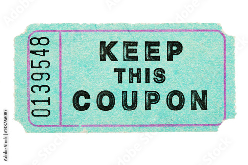 blue coupon ticket