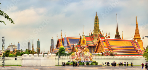Pink Elephant Statue near Grand Palace in Bangkok  Thailand