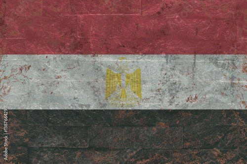 Egypt flag texture on wild shale