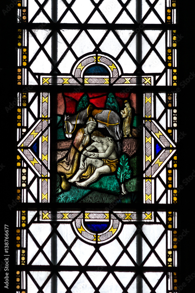 Bristol Cathedral Edward Colston Stained Glass Window close up F