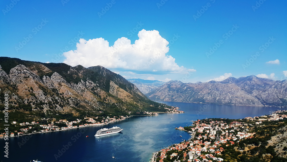 Naklejka premium Beautiful cityscape of Kotor Montenegro