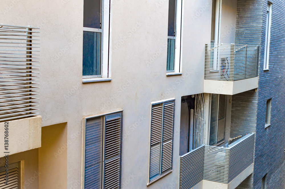 Fototapeta premium The design of modern apartment building with balconies