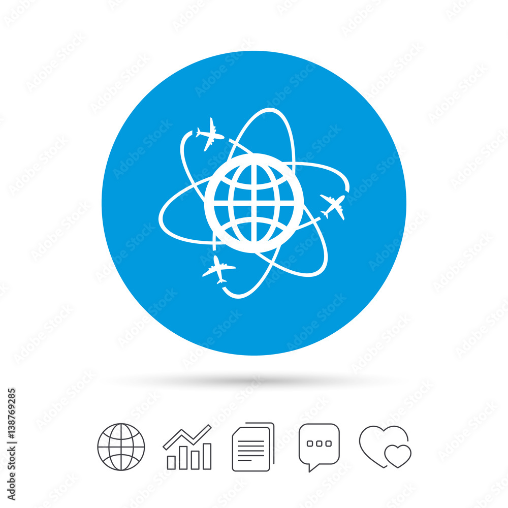 Globe sign icon. World logistics symbol. Globe sign icon. World logistics symbol.