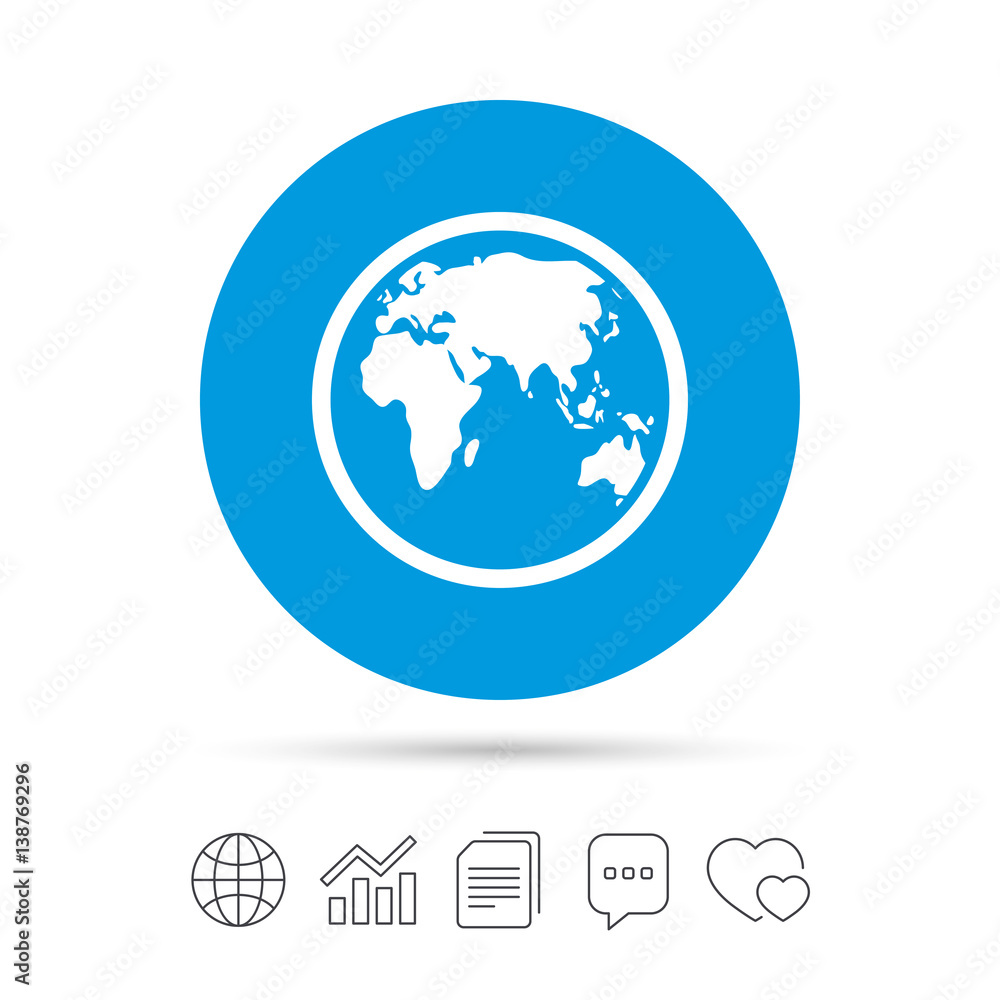 Globe sign icon Globe sign icon