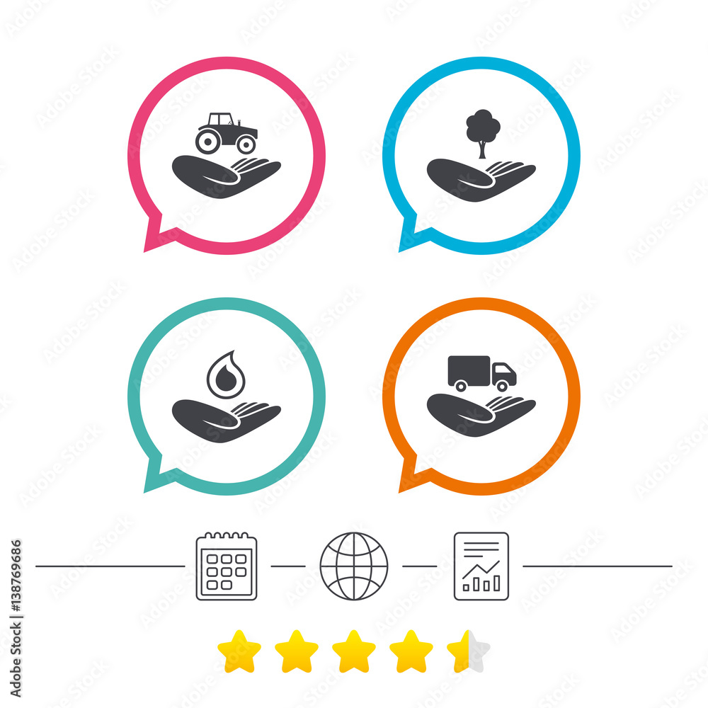 Helping hands icons. Protection and insurance. Helping hands icons. Protection and insurance.