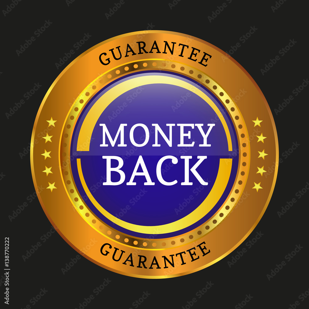 Money back guarantee label
