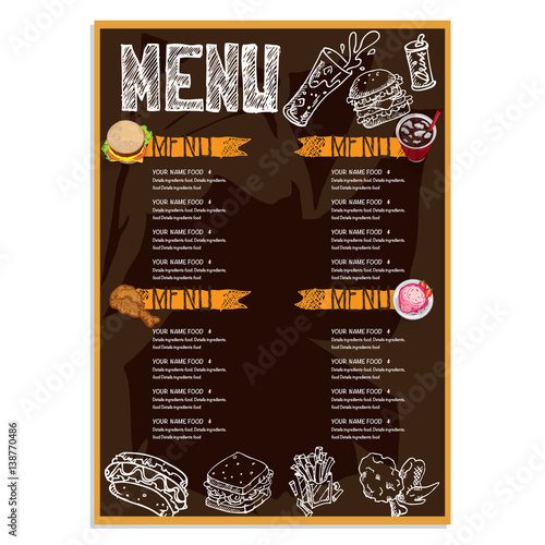 menu fast food drawing graphic design objects template