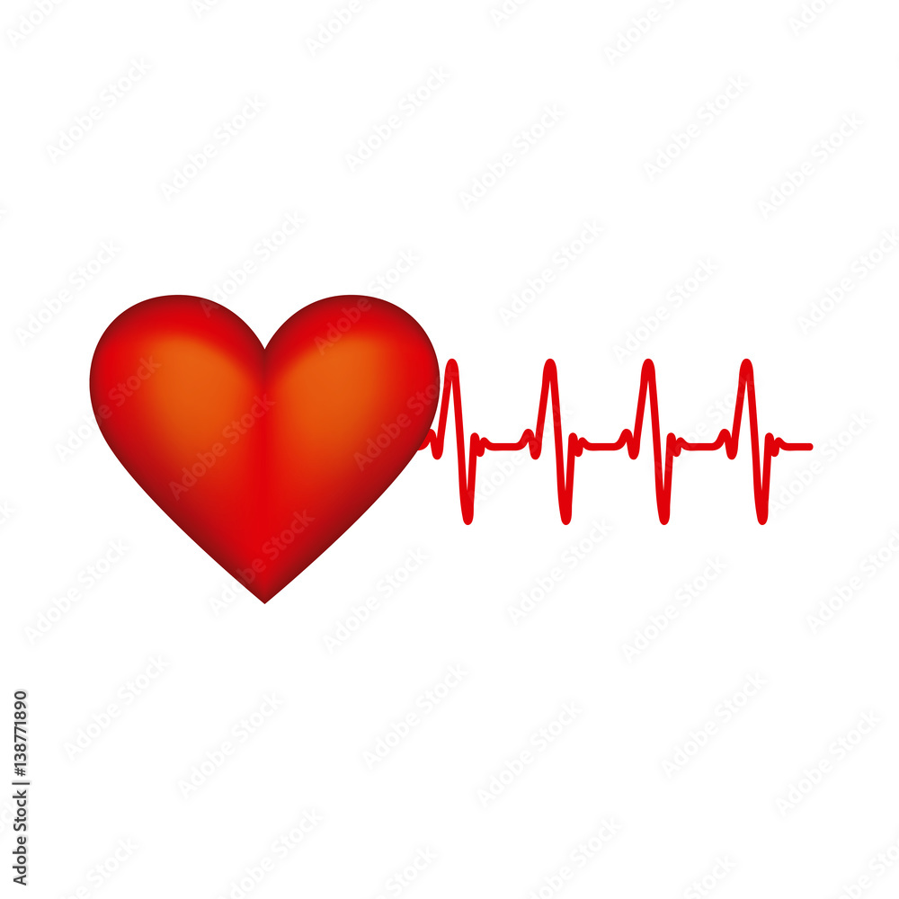 red sticker heartbeat icon, vector illustraction design image red sticker heartbeat icon, vector illustraction design image