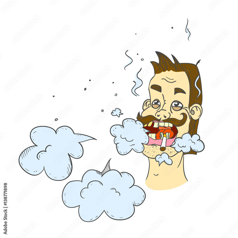 Vector illustration of smoking man Vector illustration of smoking man