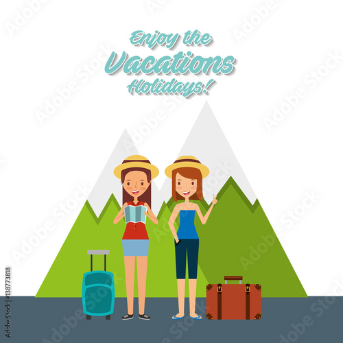 person on vacations holidays vector illustration design