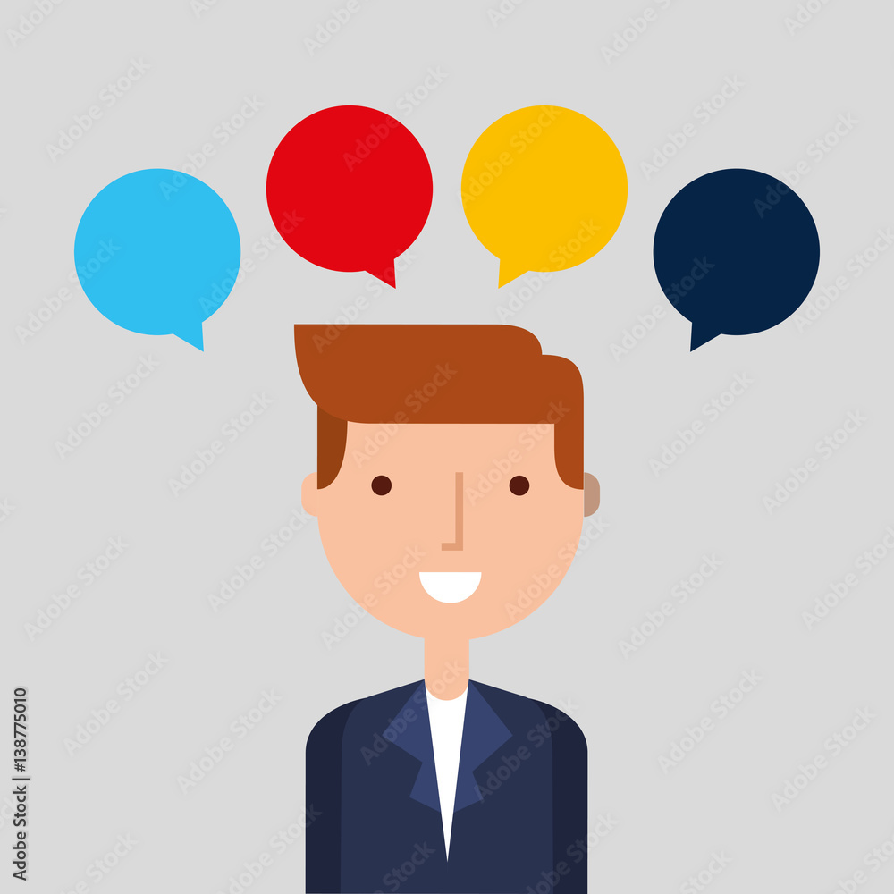 businessperson with financial icons vector illustration design businessperson with financial icons vector illustration design