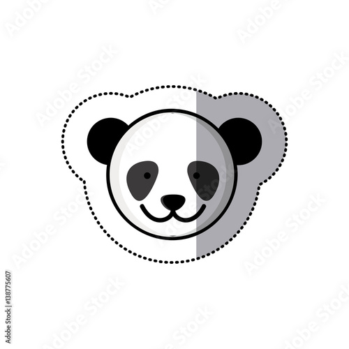 Fototapeta Naklejka Na Ścianę i Meble -  sticker colorful picture face cute panda animal vector illustration