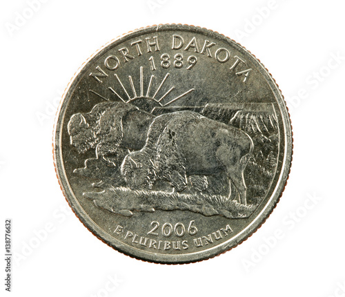 isolated North Dakota quarter