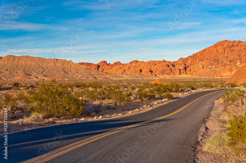 Road in the desert of Nevada, USA