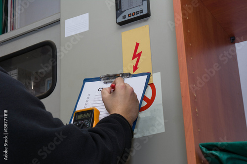 check service for electrical board with check list