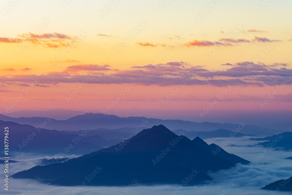Sunrise at Phu chee dao peak of mountain in Chiang rai,Thailand Sunrise at Phu chee dao peak of mountain in Chiang rai,Thailand