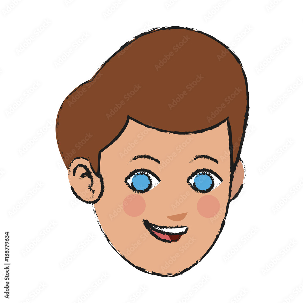 face of handsome young man icon image vector illustration design 