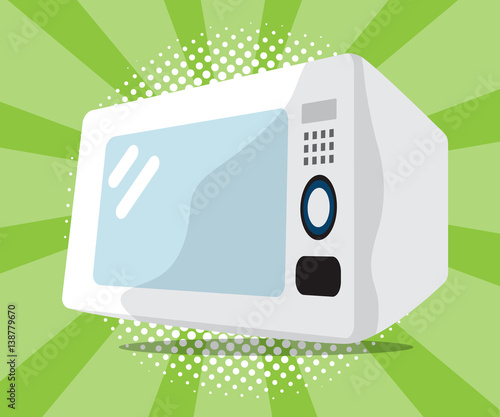 abstract microwave with burst and half tone background