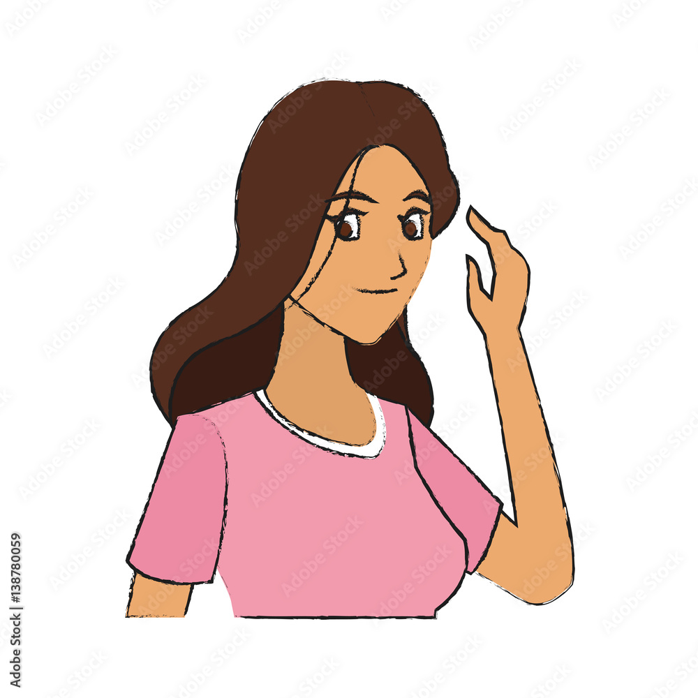 pretty young woman icon image vector illustration design pretty young woman icon image vector illustration design