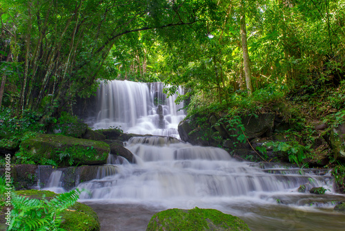 beautiful waterfall in rainforest at phu tub berk mountain  phetchabun  Thailand  Mun Dang waterfalls 