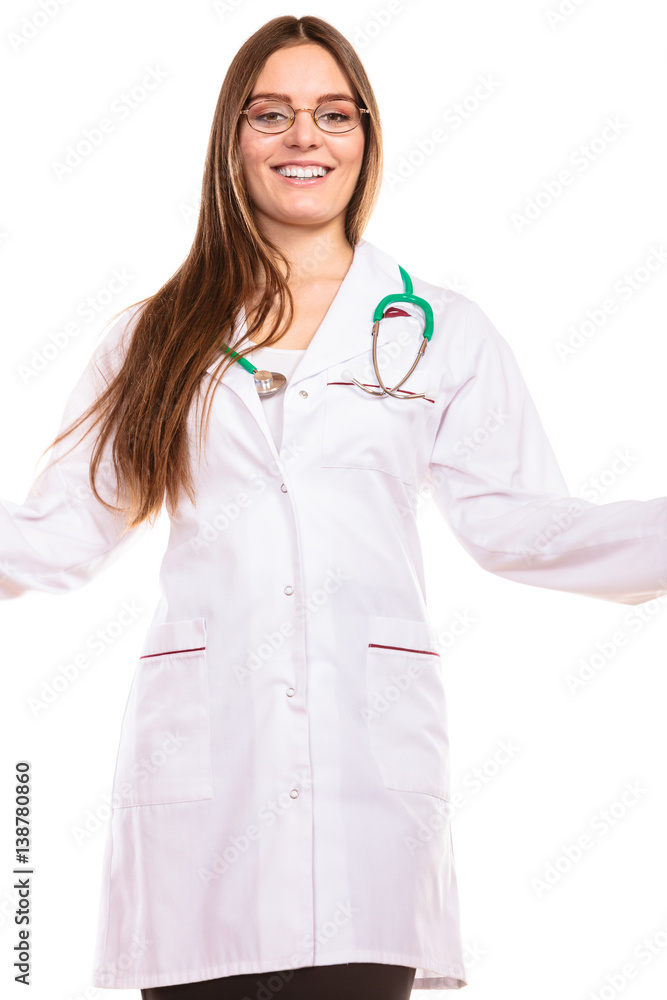 Woman doctor in lab coat Woman doctor in lab coat