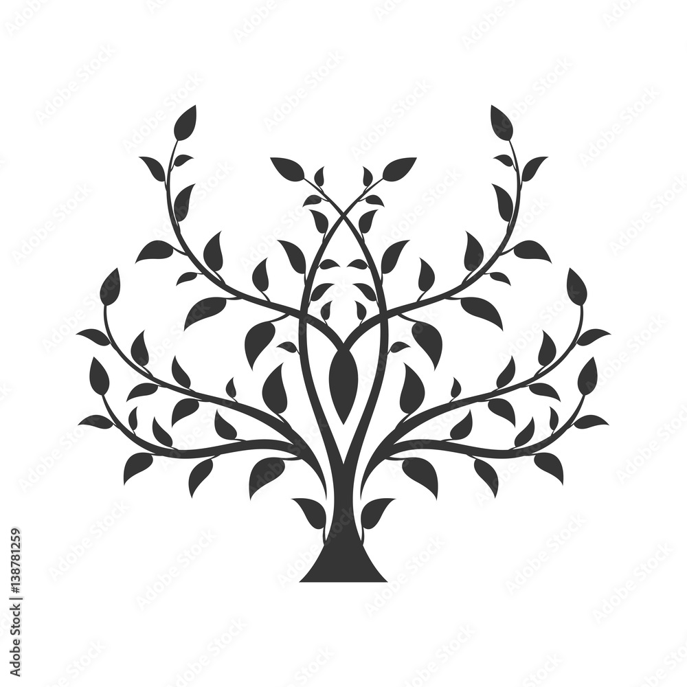 Silhouette of the abstract tree. Bush. Silhouette of the abstract tree. Bush.