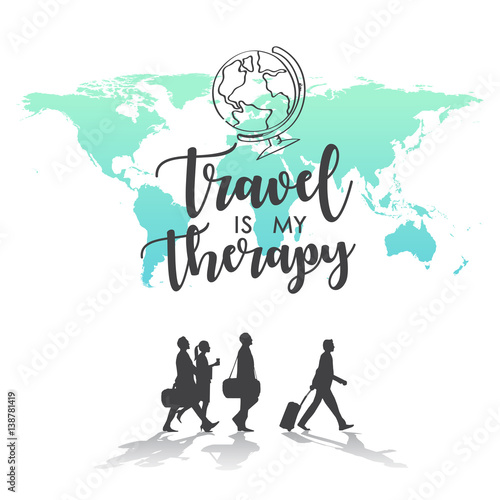 Travel is my Therapy world map background