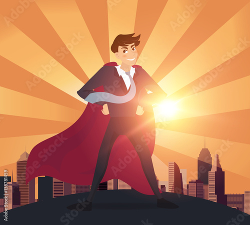 Superhero businessman concept.vector illustration.
