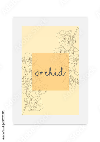 Orchid vector illustration hand drawn painted