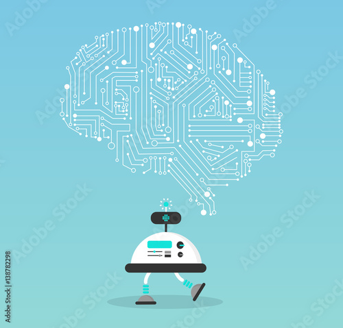 Illustration of intelligence artificia brain.