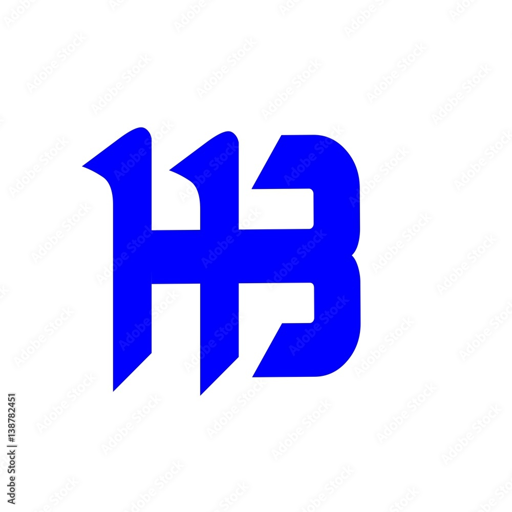 Fototapeta premium initial letter HB blue color logo vector