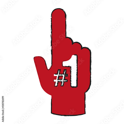 fan foam finger icon image vector illustration design 