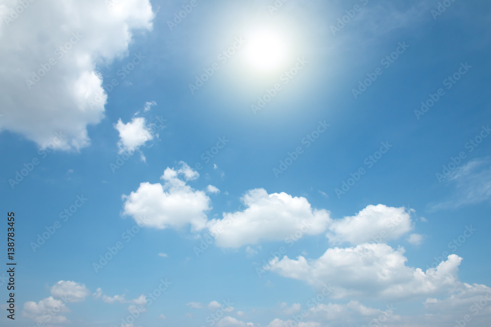 sun and white Cloud  background