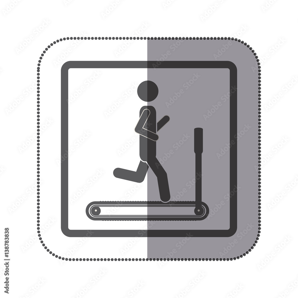 Fotografie person jogging on a machine icon, vector illustration design image