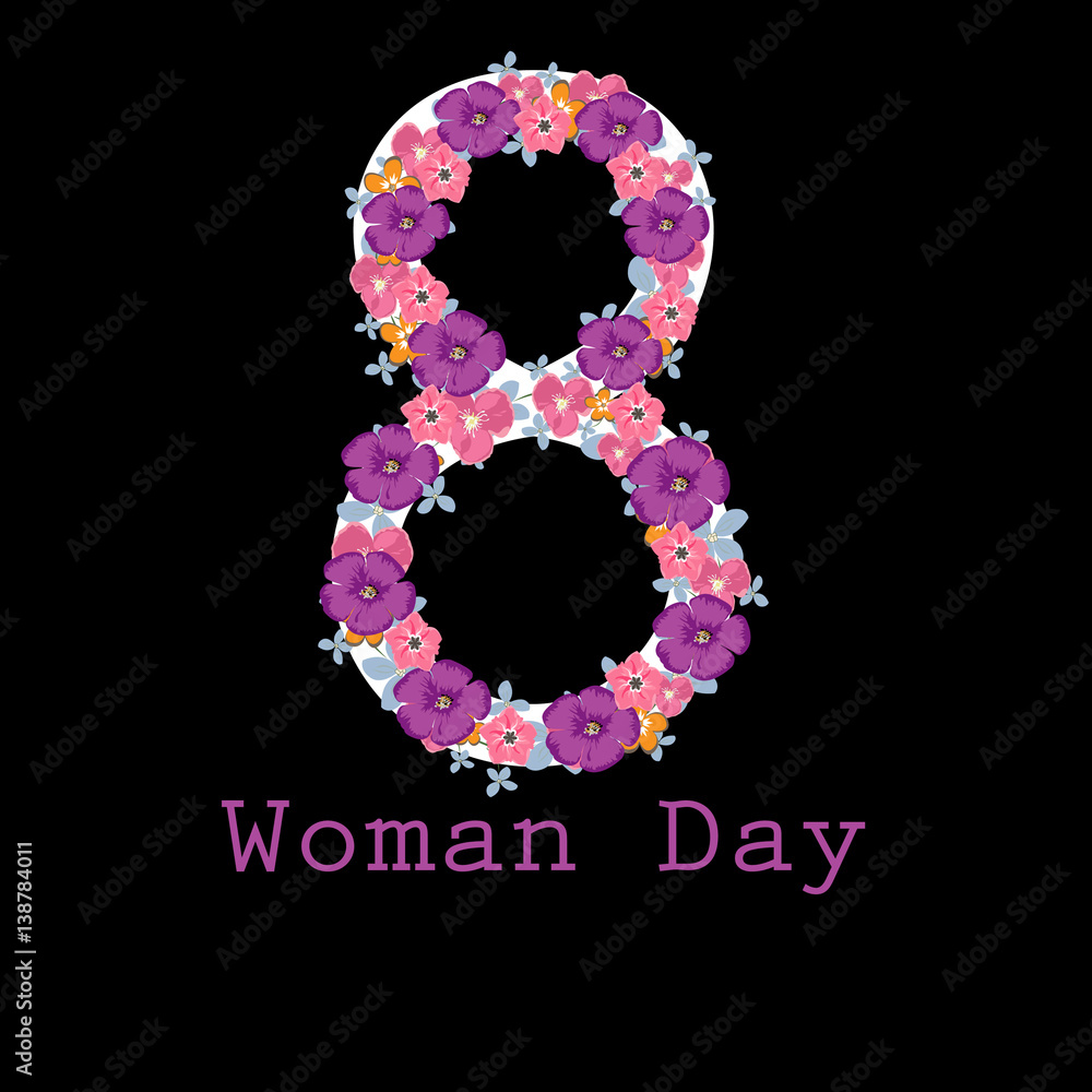 vector illustrations of 8 March celebration of women's day