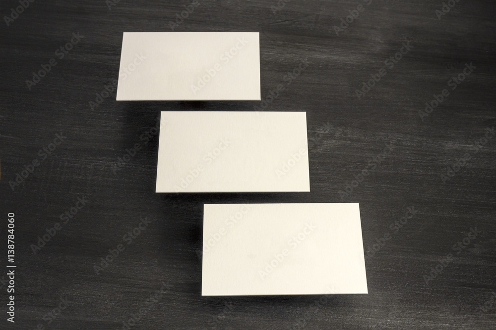 Thick cardboard business cards, blank for copyspace Thick cardboard business cards, blank for copyspace