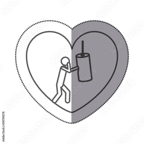 figure man practicing boxing icon, vector illustration design