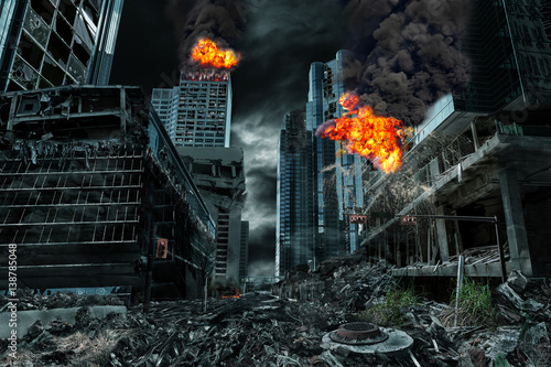 Fotografia Cinematic Portrayal of Destroyed City