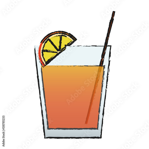 Wallpaper Mural cocktail drink icon over white background. colorful design. vector illustration Torontodigital.ca