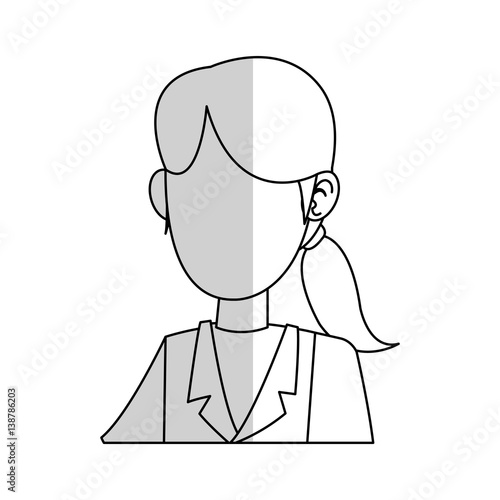 medical doctor woman cartoon icon over white background. vector illustration