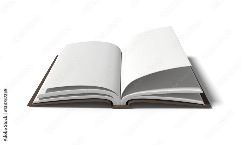 blank white book on isolated white background in 3D rendering blank white book on isolated white background in 3D rendering