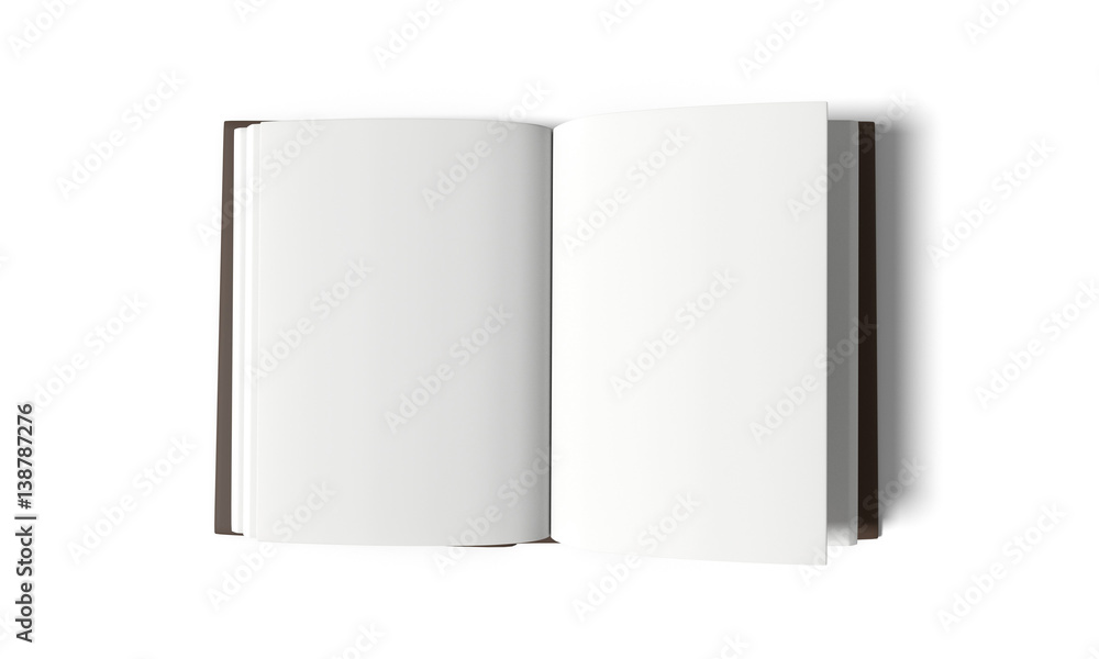 empty white book on isolated white background in 3D rendering empty white book on isolated white background in 3D rendering