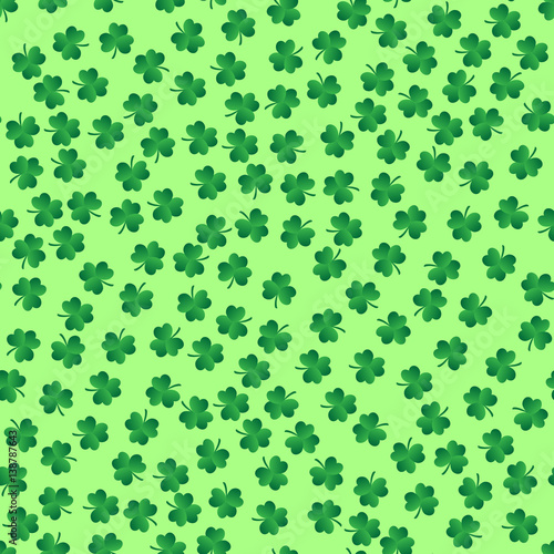 St. Patrick s Day seamless pattern  clover background.