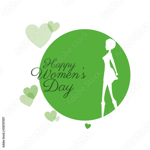 happy womens day girl with hearts vector illustration eps 10