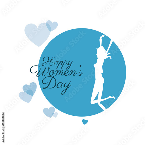 happy womens day girl with hearts vector illustration eps 10